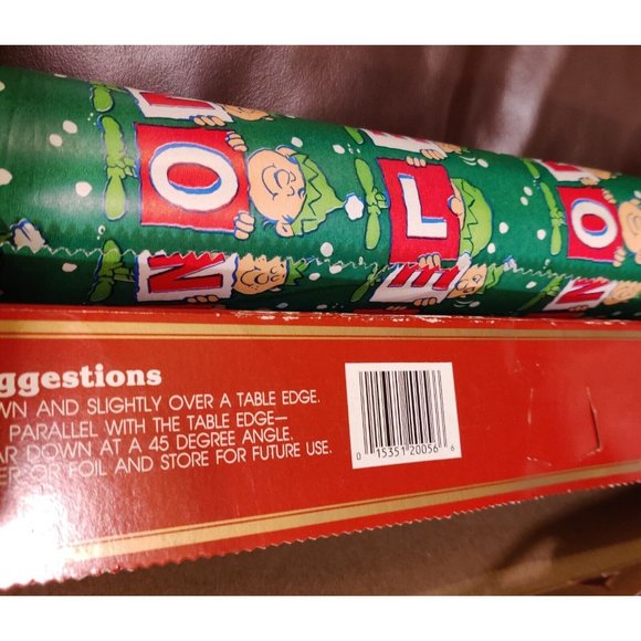 VTG CHRISTMAS WRAPPING PAPER GIFT WRAP WHIMSICAL ELF NOEL RED WHITE GREEN 1.5lb - Picture 4 of 9